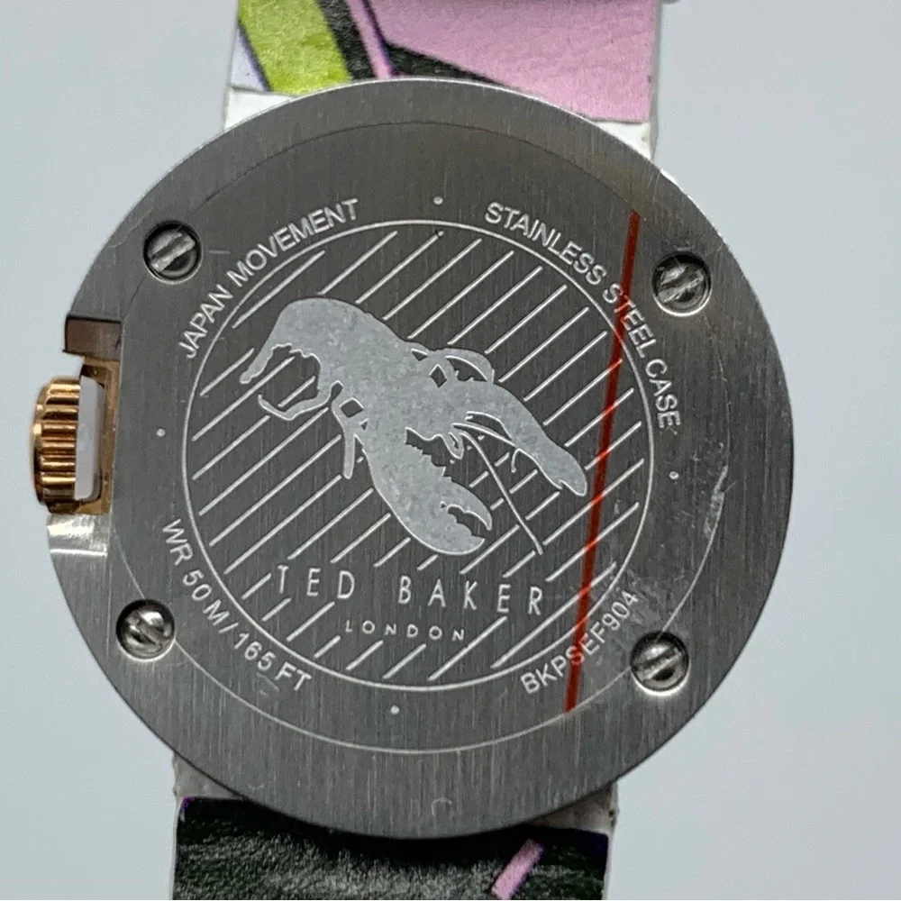 TED BAKER Women's Seerena Leather Strap Watch In White/ Gold - Picture 11 of 12